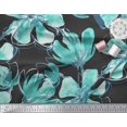 thumbnail image 3 of Soimoi Green Rayon Fabric Floral Printed Craft Fabric by The Yard 42 Inch Wide, 3 of 3