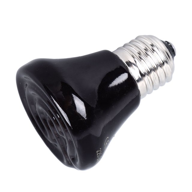 Ceramic Heat Emitter, Reptile Heat Lamp Black Reptile Emitter Bulb Reptile Heat Lamp Ceramic Heat Emitter No Light Emitting Heat Bulbs for Chicken Cats Parrots