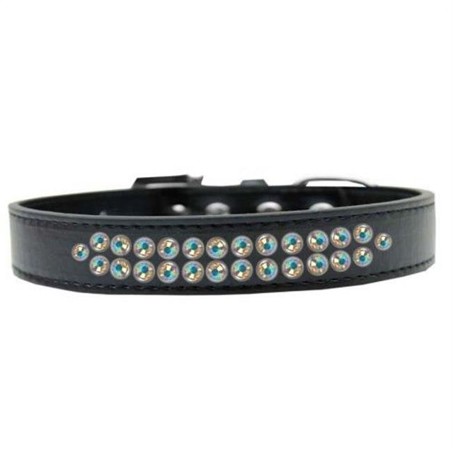 Collier Deux Rangées Ab Cristal Taille 18 Chien Noir