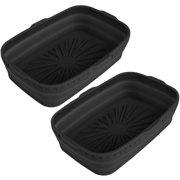 MesaSe 2Pcs Air Fryer Silicone Pot Reusable Air Fryer Liner Rectangle Air Fryer Basket No-Stick Air Fryer Pan Heat Resistant Air Fryer Silicone Baking Tray Air Fryer Accessories for 8QT A