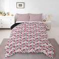 thumbnail image 1 of Erosebridal Geometry Bedding Sets Full with Comforter for Teens, Purple Duvet Insert, Rectangle Checkered Reversible Bedding Full Comforter Set, Lightweight Room Decor, 3 Pieces, 1 of 8