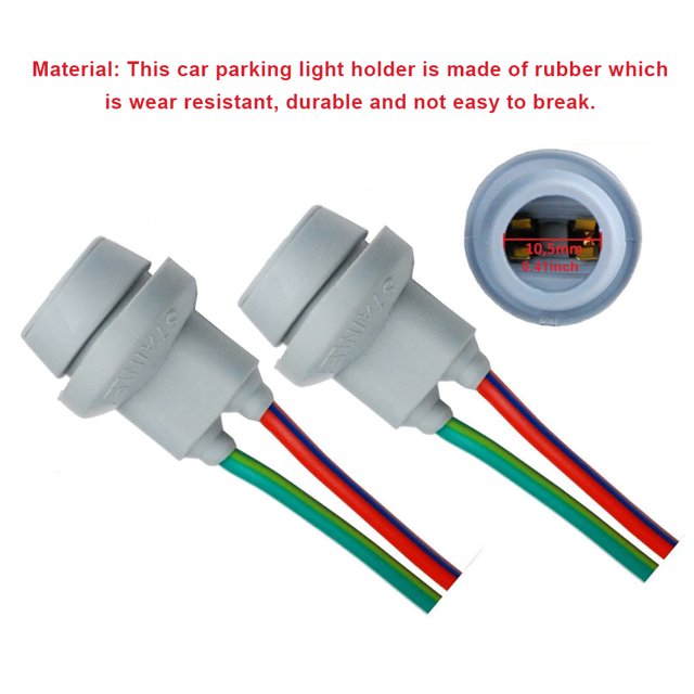 2 Pieces W5W T10 Car Interior Parking Light T10 Car Interior Parking Socket Base Lamp Holder Brake Lighting Tool Connector Accessory Replacement Part