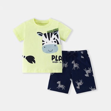 Boys Summer Outfits Casual Playwear Short Sleeve Shorts Set Comfortable Toddler Clothing for Ages 3-8 for Daily Wear and Outdoor