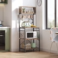 thumbnail image 4 of Bestier 5 Tier Kitchen Baker's Rack, 60.5" Microwave Stand with Hooks, Rustic Brown, 4 of 9