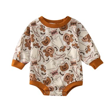 TIWEKE Justaucorps pour Garçons Halloween Manches Longues Imprimés de Dessins Animés Chandail-Over pour et Tout-Petits pour 12-18 Mois
