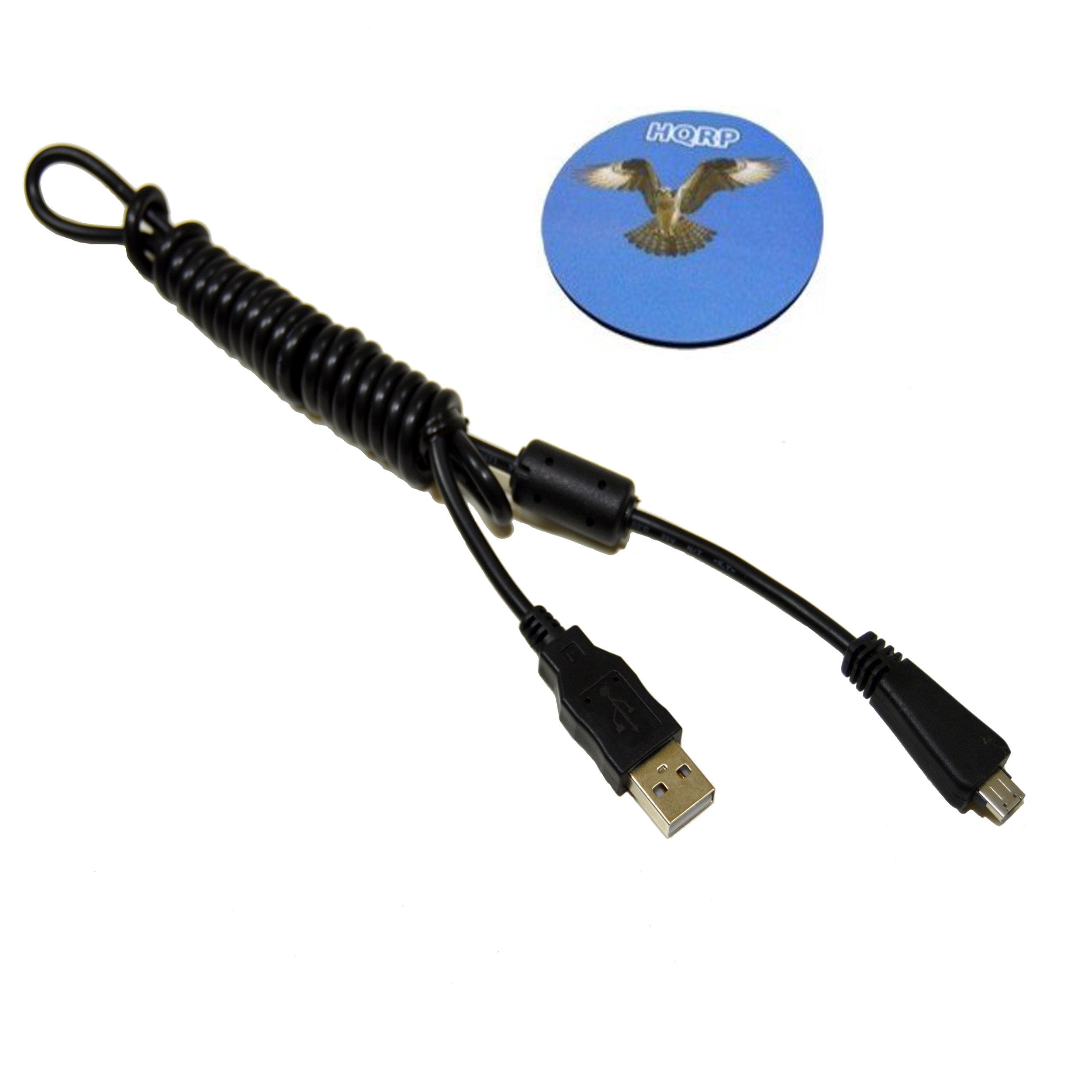 HQRP USB Data Cable Cord for Sony Cyber-Shot DSC-WX30, DSC-WX10