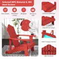thumbnail image 4 of Gymax Chaise Adirondack d'Extérieur Résistante aux Intempéries à Lattes pour Patio avec Porte-Gobelet Rouge, 4 of 8
