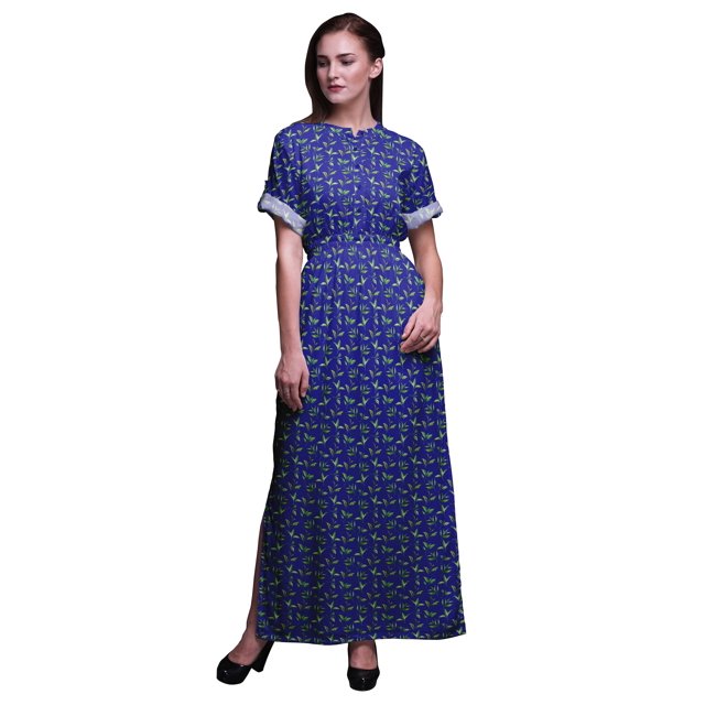 Bimba Robe Longue en Rayonne à Feuilles de Thé pour Femmes, Style Bohème, Plage, Cocktail, Fête, Maxi, Fendue - XX-Grand