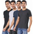 thumbnail image 3 of London Hills T-Shirts à Col Rond pour Hommes – Lot de 4 T-Shirts Unis en Mélange de Coton / Coupe Régulière, Manches Mi-Longues, Multicolore / Basiques Doux et Respirants pour le Quotidien, 3 of 7