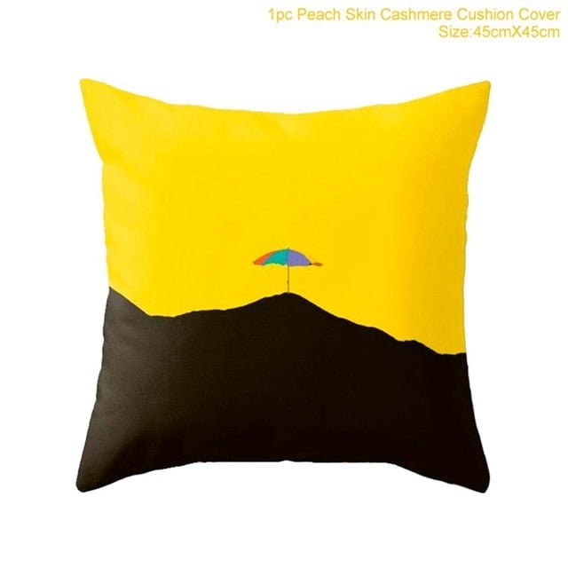 Yellow Polyester Pillow Case Sofa Car Waist Throw Cushion Cover Home Decor