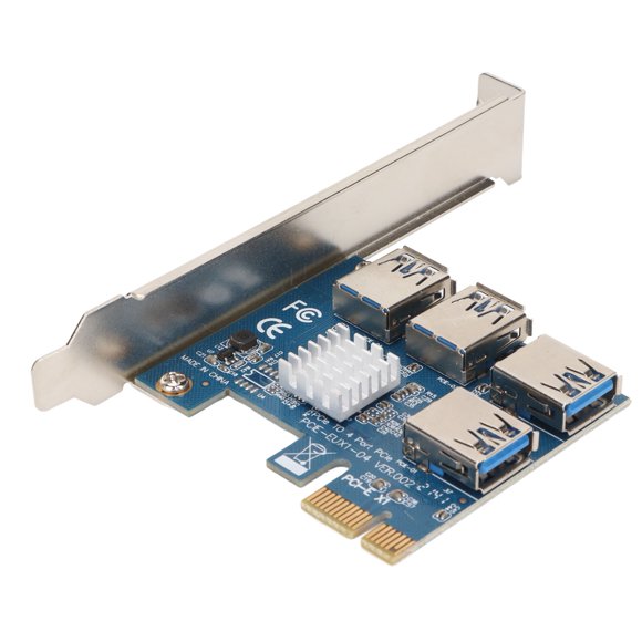 PCIE Splitter, PCIe 1 To 4 Riser Card Widely Applicable Stable Reliable For Win7 For Win XP For