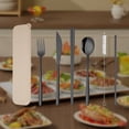 thumbnail image 3 of RKSTN Camping Utensils Korean Stainless Steel Cutlery Set Knife Fork Spoon Chopsticks Straw Brush Storage Bag 7 PCS Outdoor Camping Portable Knife and Fork Set, 3 of 5