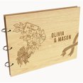 thumbnail image 1 of Darling Souvenir Personalized Engraved Laser Cut Wedding Guest Book Wooden Cover Sign-in Book Registry Guestbook Scrapbook-IW, 1 of 6
