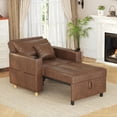 thumbnail image 1 of AECOJOY Fauteuil-Lit Convertible 3-en-1 et Canapé-Lit Futon avec Dossier Réglable et 2 Oreillers - Brun Selle, 1 of 10