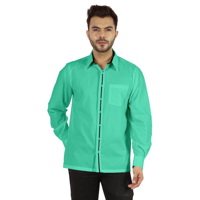 Bestman Solid Formal Shirt For Mens Button Down Shirt Front Patch Pocket Office Wear