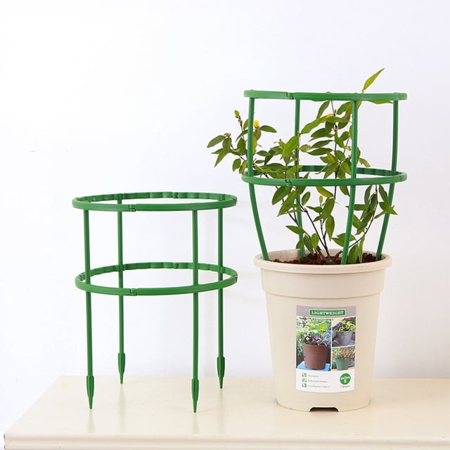 Christmas Cactus Flower Stand | Semi-Circular Climbing Plant Support Pole | Steel Core White Painted Garden Bonsai Tool | Rust-Resistant, Adjustable Vegetable Rack | 14x14x3cm Set of 3 for Tomatoes,