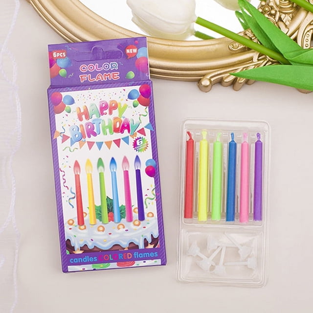 Vaidha Colored Flame Candles Birthday Candles Party Cake Candles Cool And Good-looking