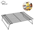 thumbnail image 1 of Stackable Cooling Racks for Cooking and Baking with Folding Legs, Wire Grid Steel, Kitchen Counter and Oven Safe,16"x10"in Rectangle, 1 of 6
