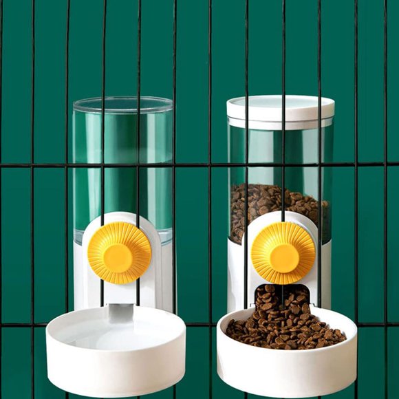 Amdohai Dog Cage Automatic Kennel Feeder, Food and Water Dispenser Hanging Bowls for Cage Crate Kennel,Food Container Feeder Pet Drinker Creative Type Cat and Dog Food Dispenser (Blue, 2)