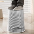 thumbnail image 4 of Large Capacity 15L Translucent Trash Can | Vertical Design with Textured Finish | Gold White ABS Plastic | 29x24cm Kitchen Office Bathroom Waste Bin, 4 of 6