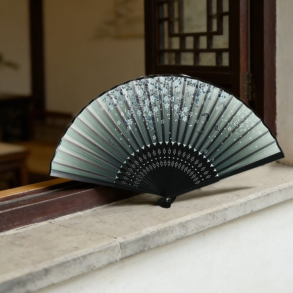 Handheld Folding Fan | Traditional Chinese Fan for Summer Cooling, Home Decor & Photography Props | Wooden Frame with Silk Fabric | Portable Decorative Fan for Hanfu, Qipao & Dance Performances