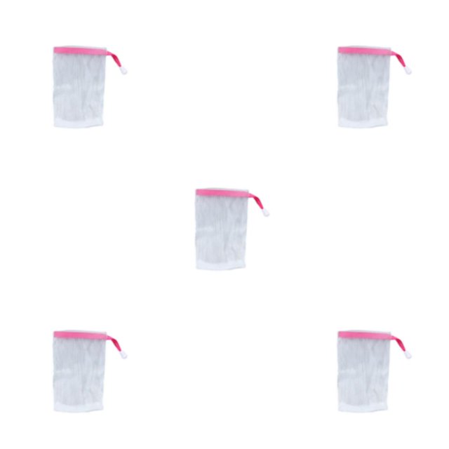 kurtrusly Gel Soap Bags Facial Bath Face Cleaning Tool Bubble Net Handmade Foaming Drawstring Bag Delicate Supplies Red 5Set