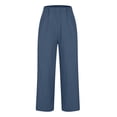 thumbnail image 4 of Dealovy Womens Cotton Linen Pants Plus Size Elastic High Waisted Solid Color Lightweight Summer Trousers, 4 of 6