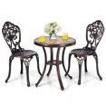 thumbnail image 1 of Patiojoy Ensemble Bistro 3 Pcs en Aluminium Coulé Ensemble Bistro de Patio Extérieur Table Bistro Ronde d'Extérieur et Chaises pour Véranda, 1 of 9