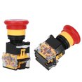 thumbnail image 4 of Fugacal 22mm Button Switch,3PCs Emergency Stop Push Switch On-Off Industrial Parts Engineering Plastic 440V 10A 22mm,Emergency Stop Push Button Switch, 4 of 8