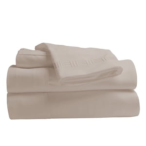 Comfy Bamboo World 9900 Series Embroidered Bedsheets Sheet Set, Twin Size, Bone