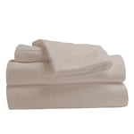 Comfy Bamboo World 9900 Series Embroidered Bedsheets Sheet Set, Twin Size, Bone