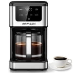 AIRMSEN 14-Cup Coffee Maker with Adjustable Brew Sizes, Programmable Coffee Machine with 71oz Glass Carafe, Drip Coffee Pot, 2-Hour Keep Warm, Auto-off