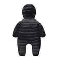 thumbnail image 3 of MeetoTime Baby Clothes Jumpsuits Hooded Solid Color Fall Winter Down Padded Newborn Infant Rompers Crawling Clothes, 3 of 3