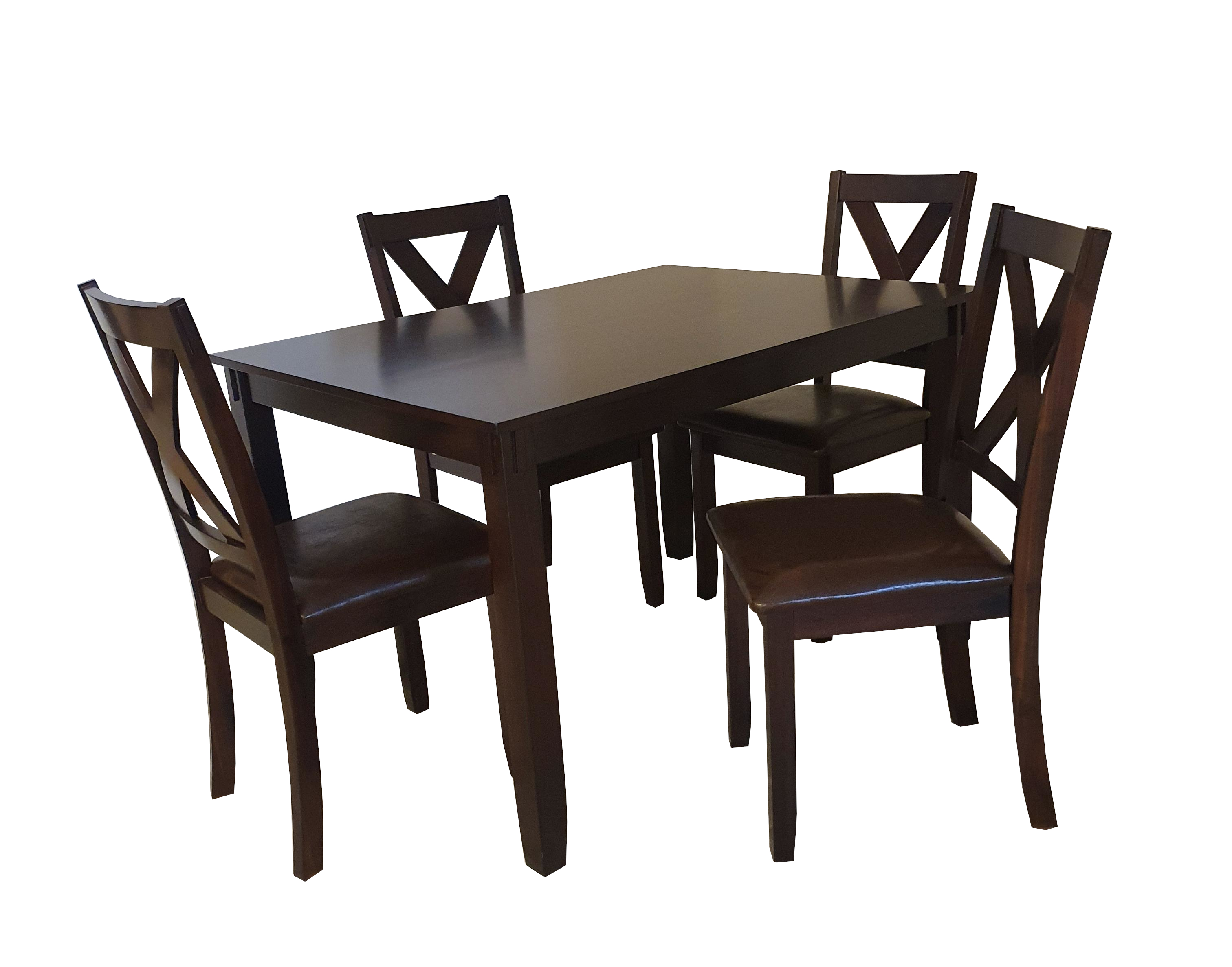 Ensemble de salle à manger contemporain 5 pièces en bois K-Living, finition espresso