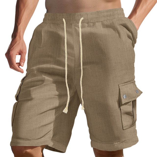 Weiqiqre Shorts Men Linen Shorts Casual Drawstring Summer Beach Shorts