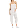 thumbnail image 1 of TrendOFT Jumpsuits For Women Casual Summer Solid Loose Pocket Spaghetti Strap Wide Leg Womens Overalls Rompers White M, 1 of 5
