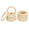 thumbnail image 1 of Unique Bargains 60mm Wooden Rings for Crafts, 30 Pack Natural Wood Rings Unfinished Wood Loop Circle, 1 of 8