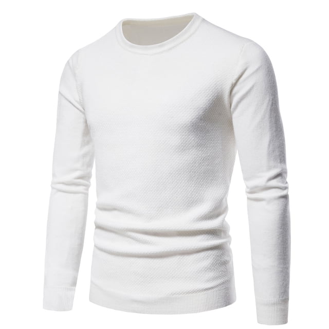 RKSTN Chandail pour Hommes Automne Mode Mode Décontractée Manches Longues Col Rond Uni Chandails Tricotés pour Dames Hauts Décontractés Amples Chandails