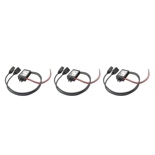 pitrice Vehicle 12V to 5V Buck Converter Simple Electricity Adapter Car Mounted Power Module Output Adapters As picture shown 8.4x5.5x1.9cm 3Set