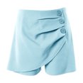 thumbnail image 4 of Timegard Shorts for Women High Waist Ruched Button Comfy Solid Color Casual Shorts Summer Fashion, 4 of 4