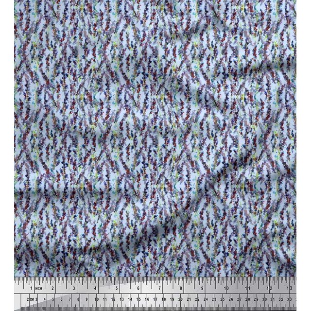 Soimoi Polyester Crepe Fabric Floral Shirting Print Fabric by The Yard 52 Inch Wide