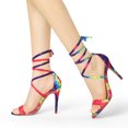 thumbnail image 2 of BLISSFUL STEP Sandales à Talons Aiguilles à Lacets Teinture sur Nœuds pour Femmes, 2 of 7