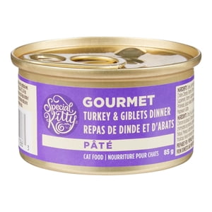 Special Kitty Gourmet Turkey & Giblets Dîner Pate Nourriture pour chats mouillés, 85 G Can