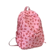 Bow Backpack Cute Preppy Backpack For Teen Girls With Back To School Girly Aesthetic Daypack College Bookbag Small Makeup Bag