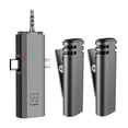 thumbnail image 1 of Microphone Lavalier Sans Fil Kit 3-en-1 avec 2 Mini Micros, Batterie 7,2 H, Transmission 2,4 GHz, Réduction du Bruit, pour Enregistrement Vidéo et Vlog, 1 of 9
