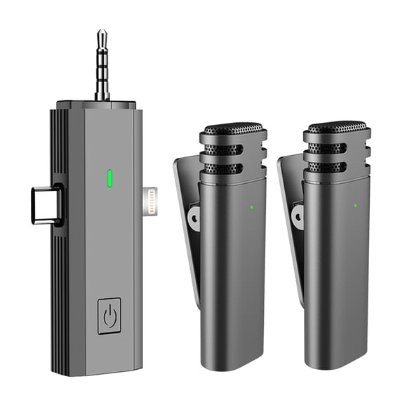 SDNall 3 in 1 Wireless Lavalier Microphone Kit, Universal Clip-On Mini Microphone With Clear Audio, Long Battery for Recording, Interview, and Vlog