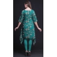thumbnail image 4 of Bimba Kurta pour Femmes Green Blossom & Paradise Whydah Bird Ethnique Imprimée Asymétrique Hauts d'Été pour Femmes Grande, 4 of 6
