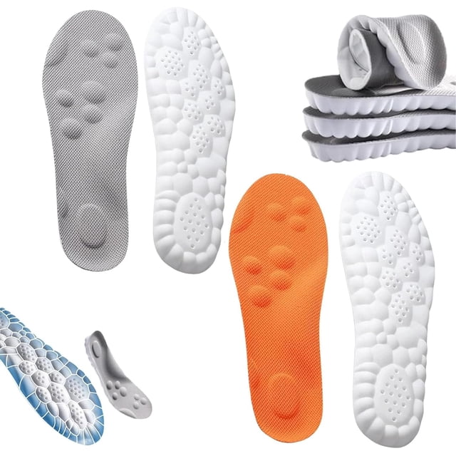 Footstr Insoles, Breathable Soft Foam Shoe Insole, 4D Cloud Tech Sports Insoles with Arch Support for Men, Orthopedic Shock Absorption Inserts for Running, Walking, Work Shoes(2PCS-F,6.5-7.5)