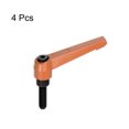thumbnail image 3 of Unique Bargains 4 Pack M8 x 30mm Male Threaded Stud Adjustable Clamping Lever Handle Bolt Knob Orange, 3 of 6