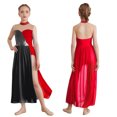 thumbnail image 1 of Jizyo Robe de Danse Sans Manches pour Filles à Sequins Color Block Costume de Danse Lyrique Tenues de Ballerine Rouge 14, 1 of 4